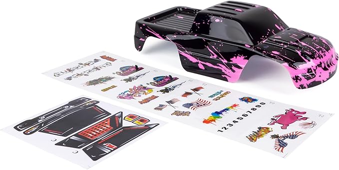 SummitLink Custom Body Compatible for 1/10 Scale RC Car or Truck (Truck not Included) (Muddy Pink Over Black)