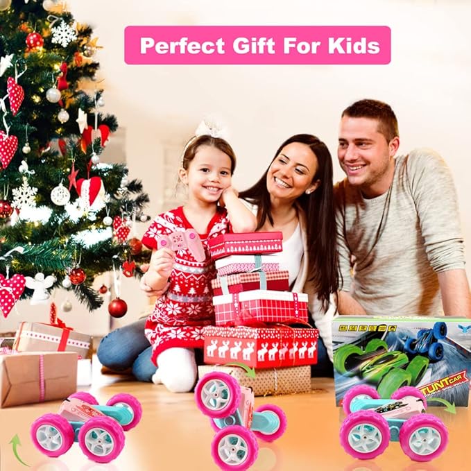 FREE TO FLY Rc Stunt Cars: Double Sided 360°Flip Rotating 4WD Race Car Toy for Outdoor &amp Indoor for 6 7 8 9 10 11 12 Year Old Girls Boys Birthday Gift for Kids Ages 6+