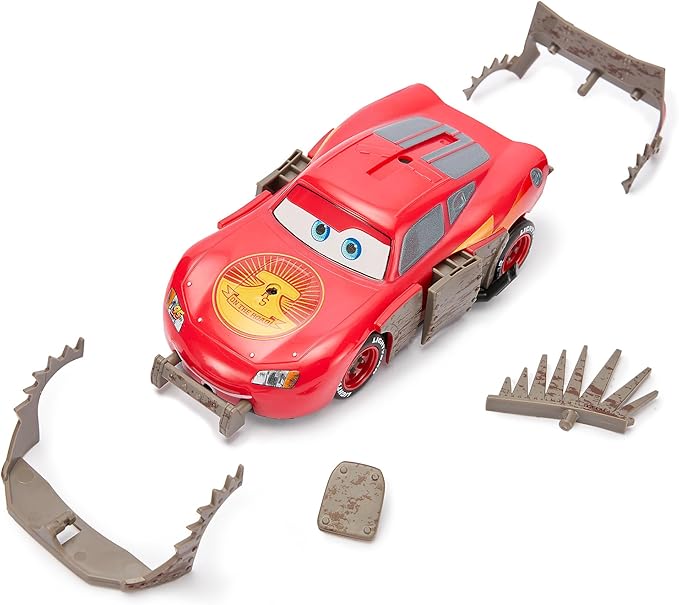 Disney Store Official Lightning McQueen Remote Control Car - Lightning McQueen RC Car with Crash and Rebuild Features 2.4GHz Radio Control Futuristic Post-Apocalyptic Design Wireless Remote