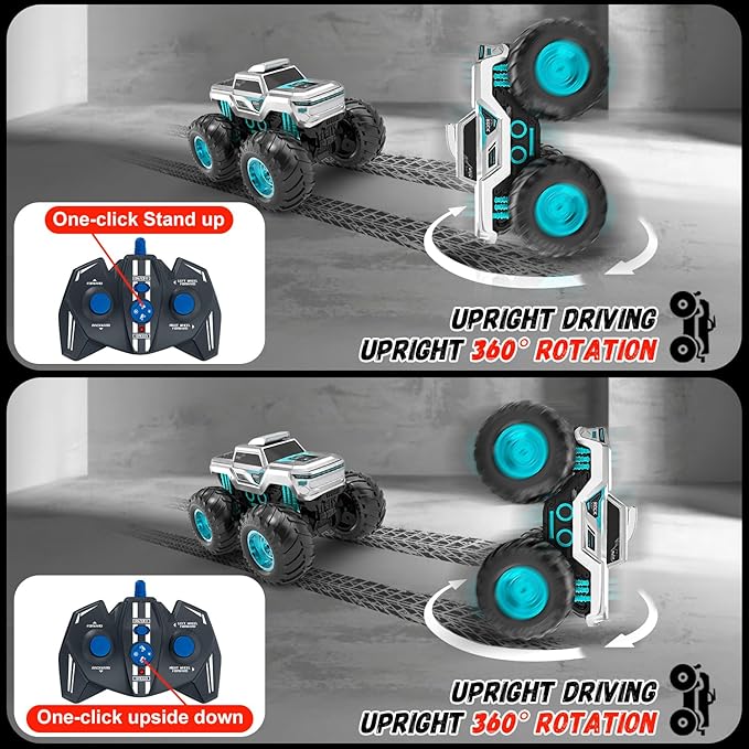 Amphibious Remote Control Car Monster Truck Toys 1:16 Waterproof RC Cars 4WD All Terrain Pick-up Truck Car Toy for Boys Kids Birthday Age 6 7 8 9 10 11 12+