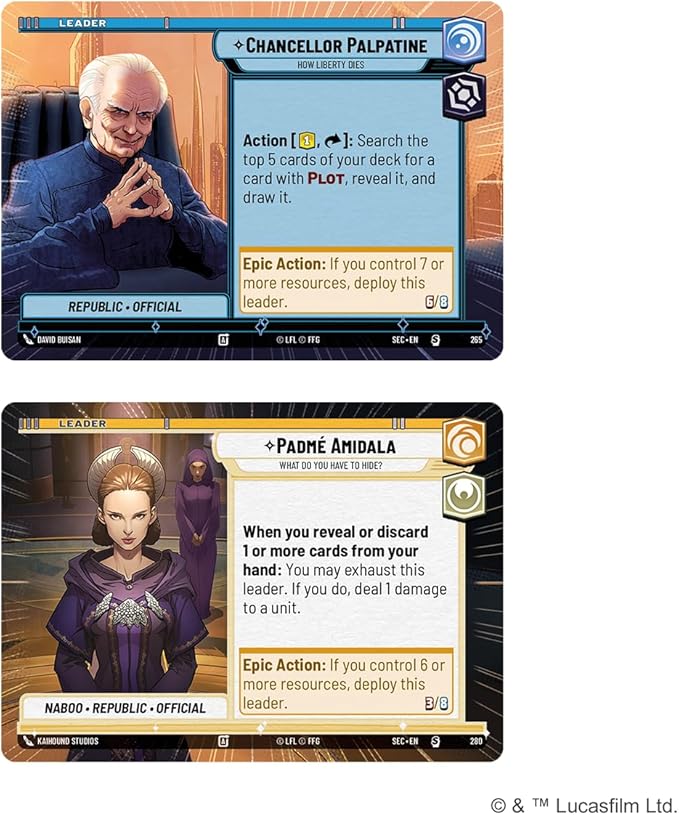 Asmodee Star Wars: Unlimited TCG Secrets of Power PRERELEASE Box - 6 Booster Packs Exclusive Chancellor Palpatine &amp Padmé Amidala Promo Cards Ages 12+ 2+ Players 20 Minute Playtime
