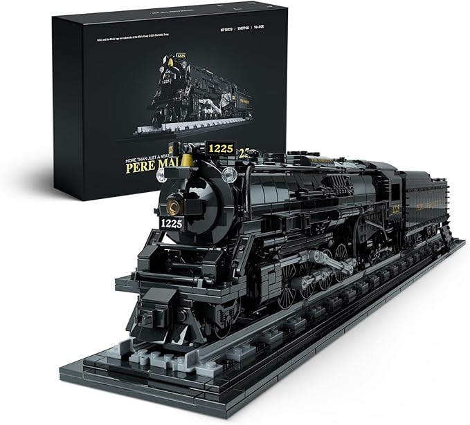 Nifeliz 1225 Locomotive Building Set Classic Steam Train Model Toy for Adult Collectors Display and Gift Giving (1593 PCS NF10323)