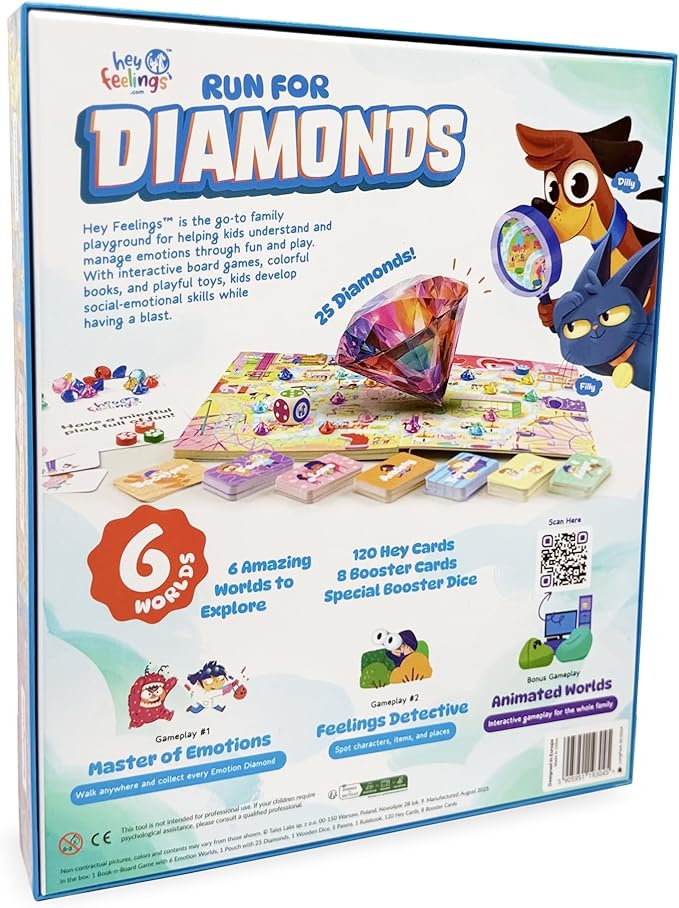 Run for Diamonds! | Best Family Game | Hey Feelings™ | Social Emotional Learning Games for Kids 3-99 | Therapy Game Designed by Experts | 15-45 min Playtime | Fun &amp Fast
