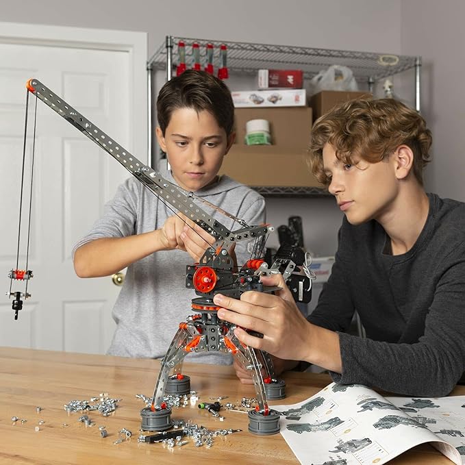 MECCANO Erector Super Construction 25-in-1 Motorized Building Set Steam Education Toy 638 Parts for Ages 10+