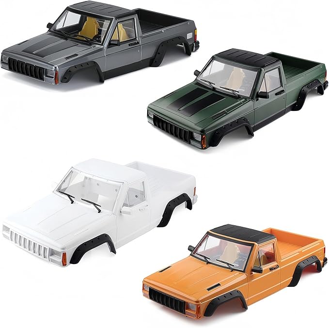 RC Car Hard Body Shell Kit313mm Wheelbase Cherokee Body Car Shell for 1/10 RC Crawler Axial SCX10 &amp SCX10 II 90046 90047 TRX4 Kit (Military Green Pickup A)