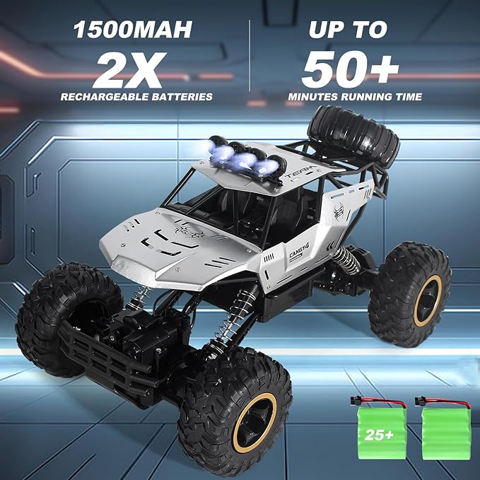 Remote Control Car 1:12 Off Road Truck Metal Shell LED Headlights Offroad Monster RC Truck RC Cars Toys for Boys 4-7 8-12 Year Old Kids Gifts for Kids