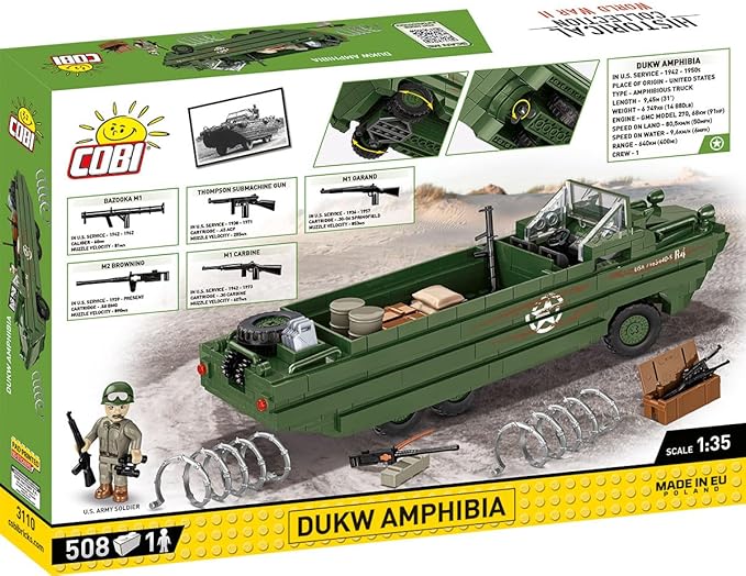 COBI Historical Collection WWII DUKW Amphibia Building Set 508 Pieces