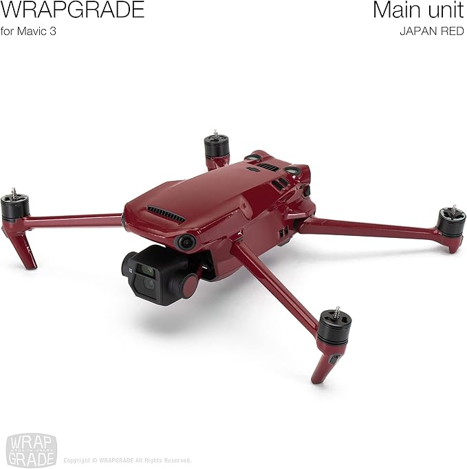 WRAPGRADE Full Skin Stickers for DJI Mavic 3 / Mavic 3 Classic (Japan RED)