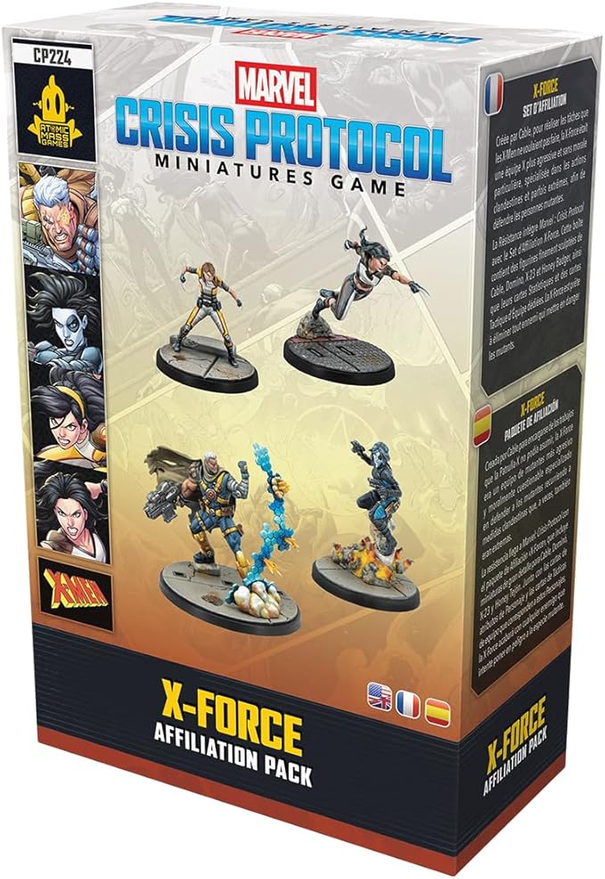 Asmodee Marvel: Crisis Protocol X-Force Affiliation Pack - Cable Domino X-23 &amp Honey Badger Tabletop Superhero Game Ages 14+ 2 Players 90 Minute Playtime
