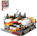 City Gas Station Building JJ9223 Set 743pcs Modular Chemical Plant Bricks Kit with Storage Tank &amp Lab Compatible with Lego City MOC Display Model for Adults &amp Kids Age 6+