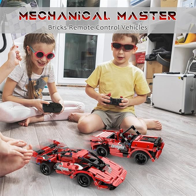 GMAOPHY STEM Building Toys for Kids Age 5 6 7 8 9 10 11 12 Years Old 2 in 1 Remote Control Racer Car Engineering Kits Early Learning Building Blocks Christmas Birthday Gift for Boys Girls Age 8-12