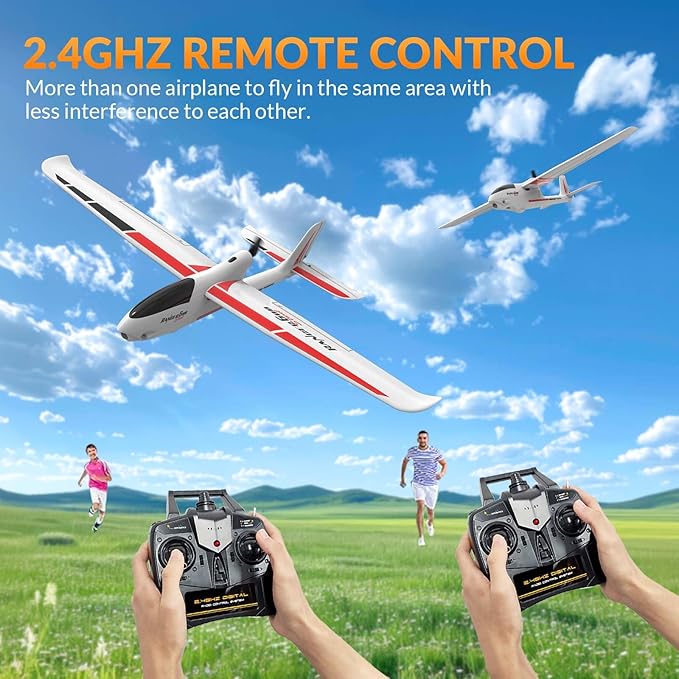 VOLANTEXRC RC Glider Plane 4CH New Version Remote Control Airplane with 6-Axis Gyro for Beginners 3 Flight Modes &amp Aerobatics 2.4G RC Plane for Adults 23.6 * 18.1 inches White