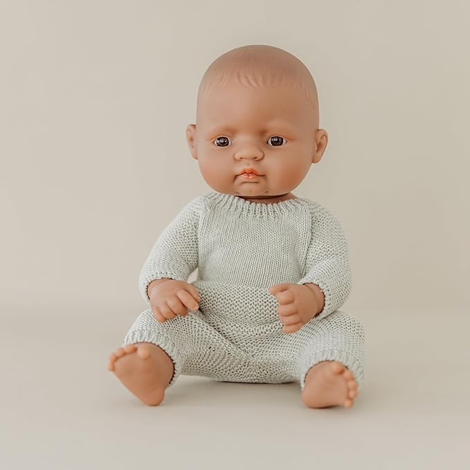 Miniland Doll 12 5/8'' Hipanic Girl (Polybag) - Made in Spain Anatomically Correct Quality Inclusion