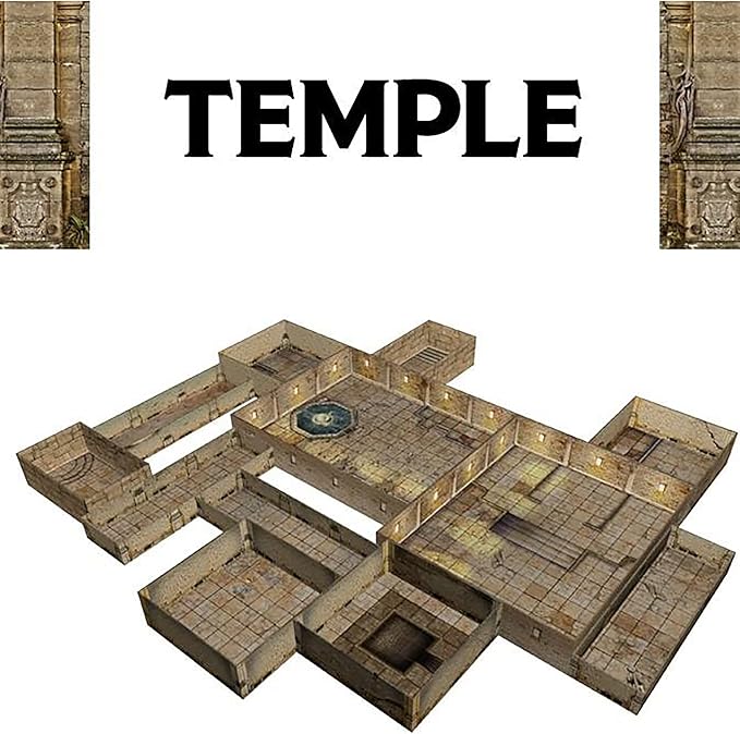 Gale Force Nine Tenfold Dungeon: The Temple - Modular Roleplaying Terrain Set &amp 5e RPG Adventure (GF9TFD04)
