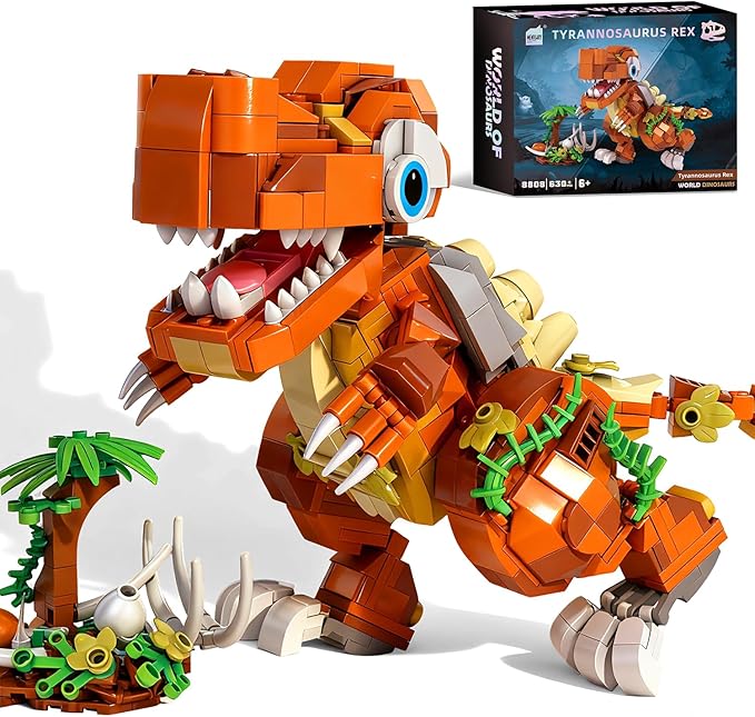 MENTOJOY Poseable Baby T.rex Building Set – 630 Pieces STEM Dinosaur Toy Suitable for Children Age 6 and Above | Jurassic Educational Gift