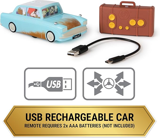 Wizarding World Harry Potter Weasley’s Flying Remote Control Car with Zero Gravity Technology Drives Indoors on Walls &amp Floors Kids Toys for Ages 6 and up