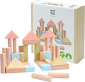 PlanToys 40 Piece Unit Block Building and Construction Block Set (5507) | Pastel Color Collection |Sustainably Made from Rubberwood and Non-Toxic Paints and Dyes