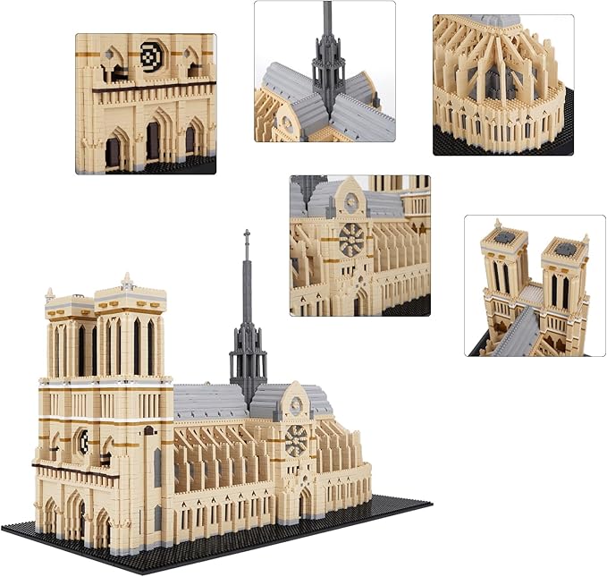 Building Blocks Architecture Notre Dame de Paris Model Micro Mini Blocks Creative Building Blocks Set 7380 PCS