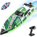 Brushless RC Boat - Remote Control Boats for Adults with LED Lights Racing Boats for Pool&ampLakes2.4GHz RC High Speeding Summer Water Toy (Green)