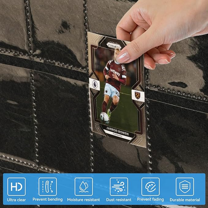 36 Cards Display Case - 35PT Graded Sports Card Frame - with PVC Protection &amp Clear View for Baseball Football Basketball Trading Card Wall Display Natural