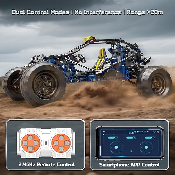 Mould King 18018 Off-Road RC Car Building Sets 515 Pieces Lightning Climbing Car with 2.4GHz Remote &amp APP Control High-Speed RC Buggy Bricks Toy for Boys &amp Adults Ages 8+