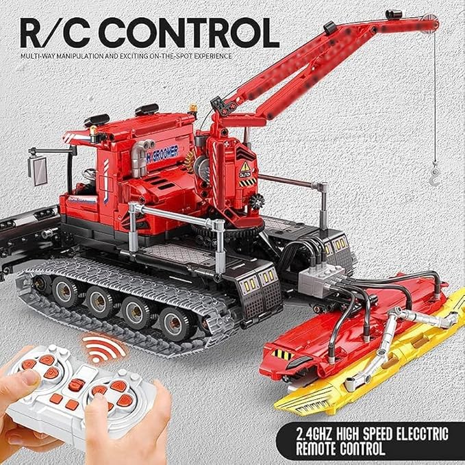 Technology Snow Groomer Building Set 2.4G/APP RC Snow Plough with Motor Truck Vehicle Building Block Compatible with Major Brands - 1100 Pieces