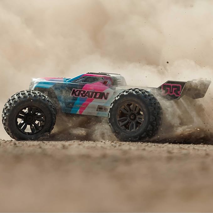 ARRMA RC Truck 1/8 KRATON 4X4 6S BLX BRUSHLESS V6 Speed Truck RTR (Lipo Battery and Charger Not Included) (Blue/Pink) ARA8608V6T2