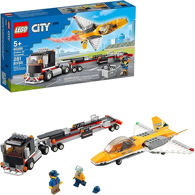 LEGO City Airshow Jet Transporter 60289 Building Kit Fun Toy Playset for Kids New 2021 (281 Pieces)
