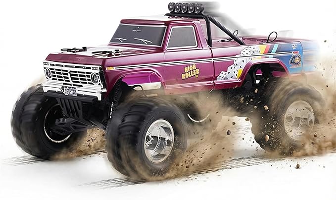FMS 1/10 RC Truck Ford F-1002WD Monster Truck with Licensed Body 550 Brushed Motor Oil Shocks Independent Suspension – All-Terrain RC Crawler High Speed Off-Road RC Car for Gift（Red High Roller）