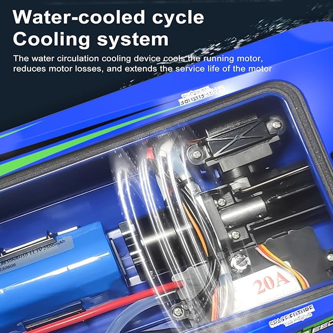 GoolRC Remote Control Boat 2.4GHz High Speed 30km/h Brushless Turbojet Speedboat Remote Control Ship Cooling Waterproof Low Battery/Over Distance Reminder 2 Battery