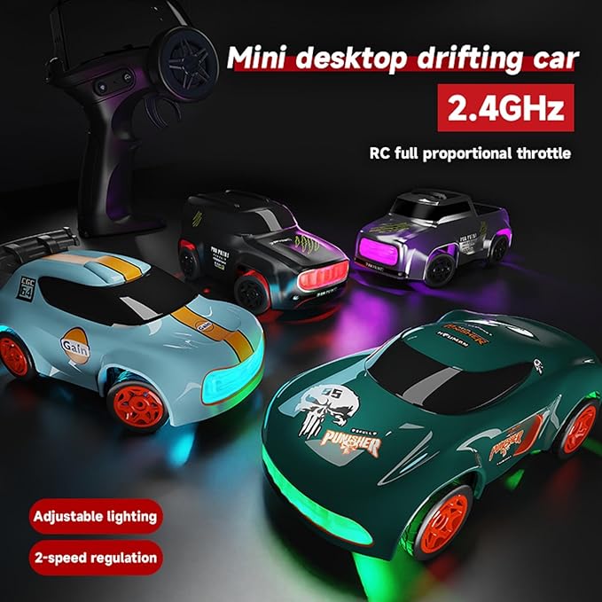 Mini RC Car 1:64 Scale Supercar Toy Car &amp Remote Control Integrated Design 26km/h High Speed Fun MINI RC Vehicle. (Black)