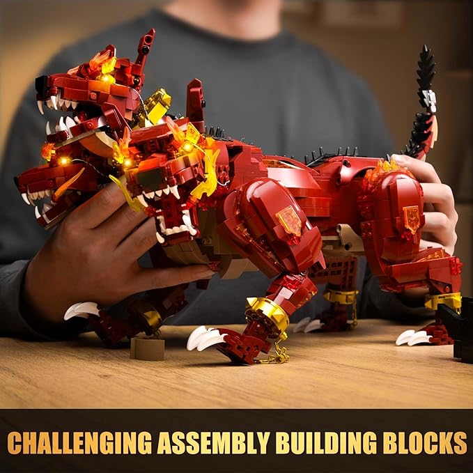 Dog Building Set for AdultsAnimal Toy for Home Office DecorBuilding Blocks with Display Stand and LED LightIdeal Gift for Adult Men Teens 14+ (2317pcs)