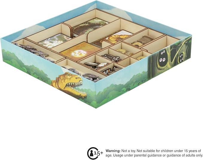 The Broken Token Game Organizer Compatible with Horizons of Spirit Island - Wooden Game Organizing Box with Multiple Trays