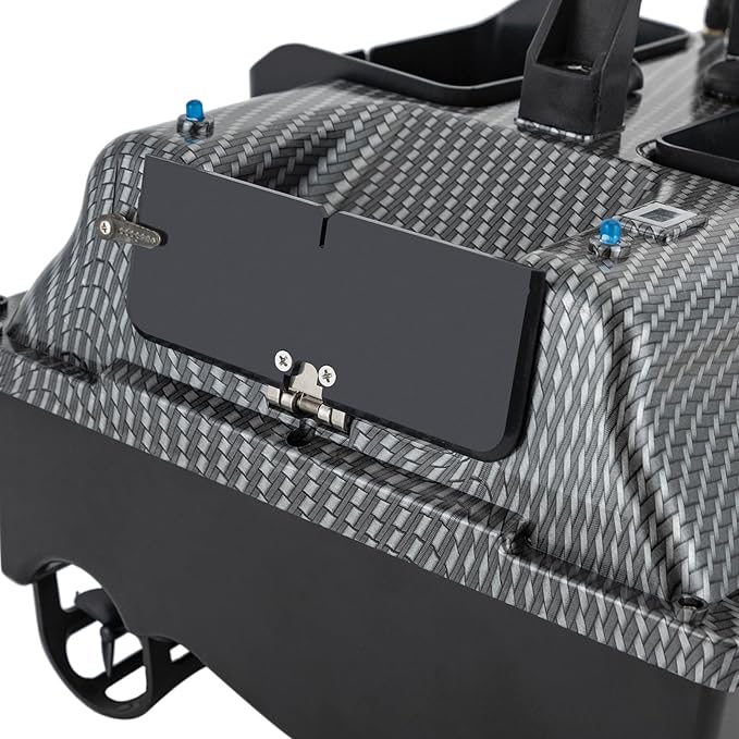 RC Bait Boat 600m/1968ft RC Bait Boat 3 Boxes 4.4LBS Loading Capacity with Dual 5200mAh Li-Ion Batteries and LED Lights for Professional Fishing (Gray (Without Lights))