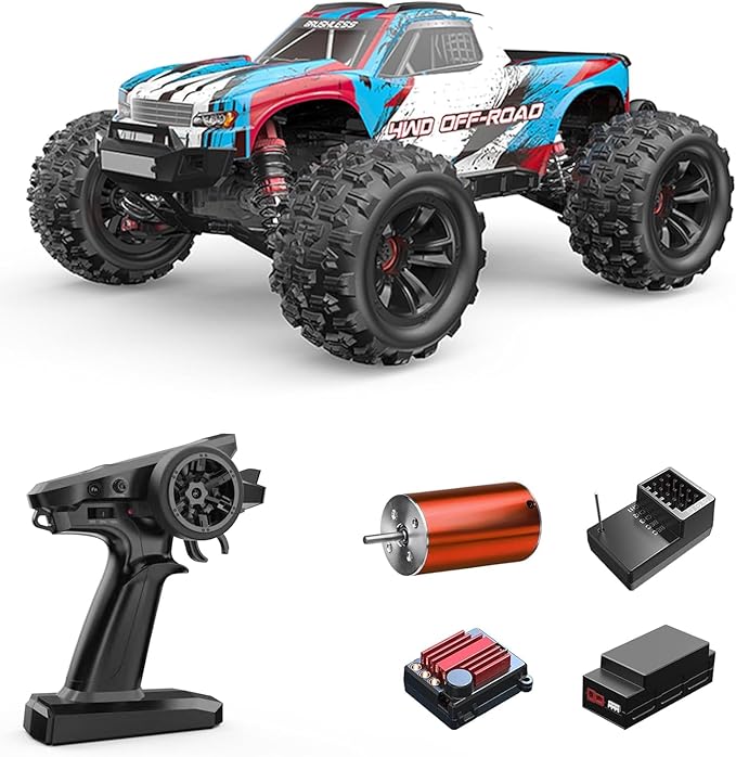 MJX 16208 1/16 RTR Brushless RC Cars Top Speed 42mph 4x4 Hobby Electric Off Road Jump Remote Control Truck Adult RC Monster All Terrain Remote Control Cars