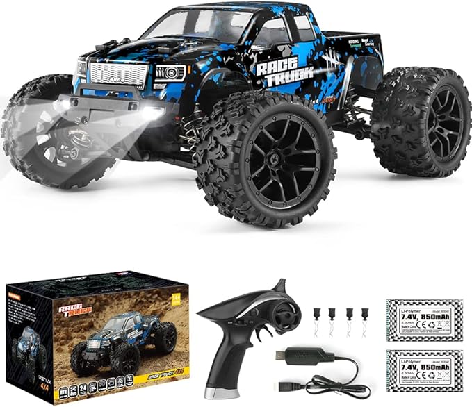 HAIBOXING RC Cars 1/18 Scale 4WD Off-Road Monster Trucks with 36+KM/H High Speed 2.4 GHz Remote-Controlled Electric All Terrain Waterproof Vehicles with Rechargeable Battery for Kids and Adults RTR