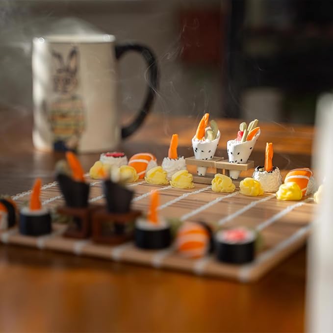 Sushi Chess Set - Sushi Themed Chess Set - 3D Printed Sushi Chess Board Sushi Board Game with Folding Board for Strategy Enthusiast and Family Strategy Game