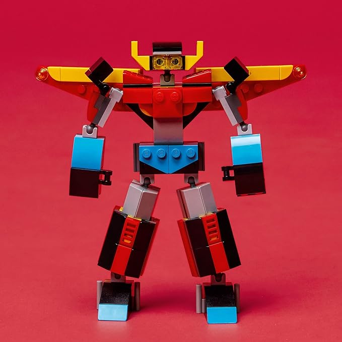 LEGO Creator 3 in 1 Super Robot Building Kit Kids Can Build a Toy Robot or a Toy Dragon or a Model Jet Plane Makes a Creative Gift for Kids Boys Girls Age 7+ Years Old 31124