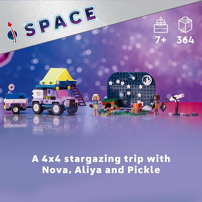 LEGO Friends Stargazing Camping Vehicle Adventure Toy Includes 2 Mini-Dolls Camping Trailer Telescope Toy and a Dog Figure Science Gift Idea for Girls Boys and Kids Ages 7 and Up 42603