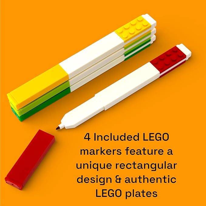 LEGO Stationery Creativity Set with Building Toy - Project Bloom (53667) Includes 1 Sticky Note Pad 4 Markers 1 Building Toy