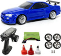 YUCT LD1899 Drift RC Car 2.4GHz RWD Drifting with Gyro 1/18 Full Proportional Control Alloy Shell(Blue with Metal Drift Tires)