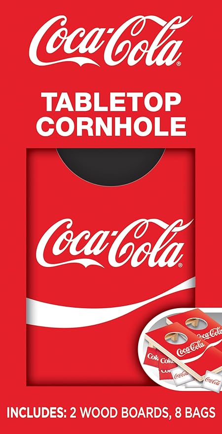 MasterPieces Coca-Cola Tabletop Cornhole Game Set - Officially Licensed Portable 10x5 Boards Includes 8 Bags Fun for Families &amp Kids