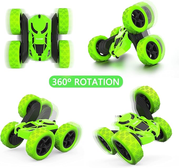 RC Stunt Car for Kids Ages 6–12 Double-Sided Remote Control Car with LED Lights 4WD Electric Toy Vehicle USB Rechargeable Perfect Birthday Holiday for Boys &amp Girls
