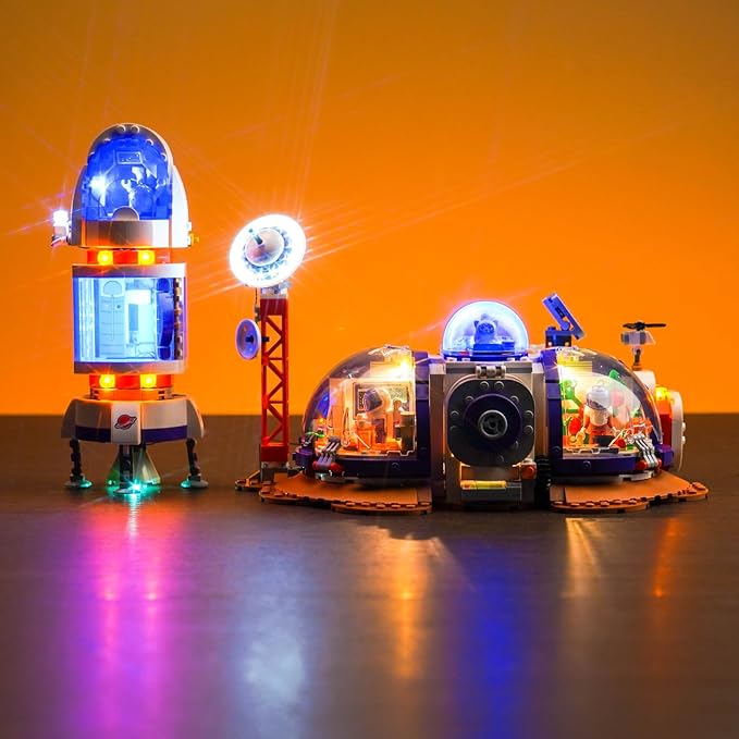 VONADO Remote Control LED Light Compatible with Lego Mars Space Base and Rocket 42605 (Lights Only No Models) RC Creative Lighting Set Accessories Compatible with Lego 42605 Building Set