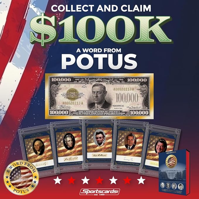 2025 A Word from The President POTUS Trading Card Box 1 Autograph or 1 Relic Per Box (Bush Clinton Donald Trump Joe Biden Obama)