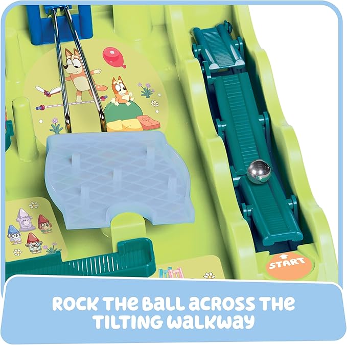 TOMY Bluey Screwball Scramble Marble Maze - Beat-The-Clock Obstacle Course &amp Marble Run - Skill &amp Dexterity Challenge - 1–4 Players - Ages 5+