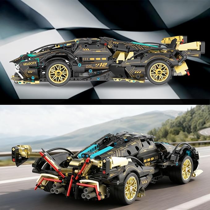 PIKARO Sports Race Car Building Set for Boys &amp Adults 1:14 MOC Toys Racing Model Car Kits Birthday Gifts for Kids Teen Age 8-14 12-16