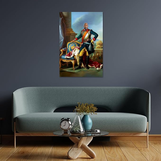Turn Me Royal Custom Portrait from Your Photo Personalized Canvas Wall Art as Unique Birthday Gift for Men Turn him into Royalty (The Fair King 18 x 24)