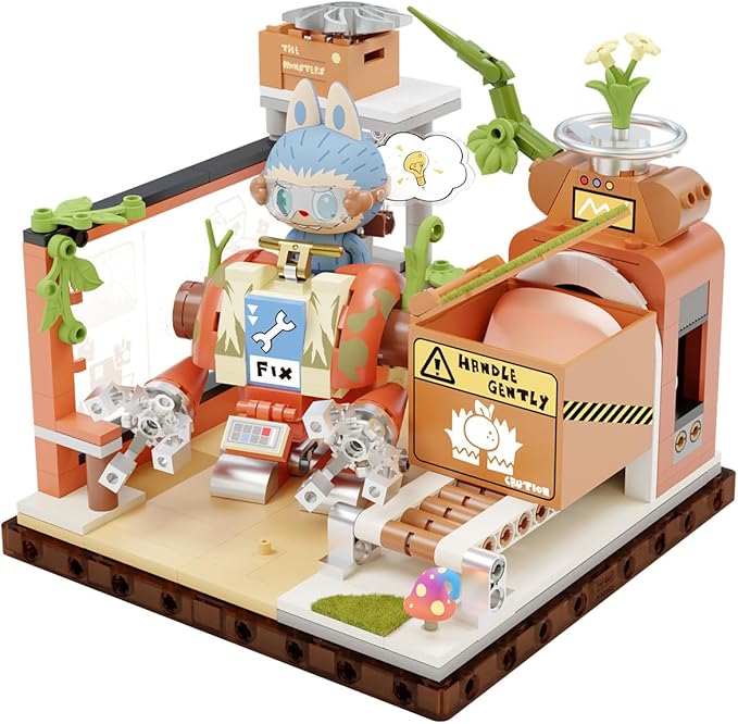POP MART The Monsters Forest Secret Base Series Blocks-Click-Fix Lab Labubu Building Toy Set Interactive Building Toy for Kids Boys and Girls