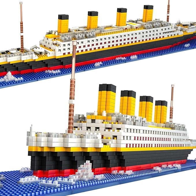 Titanic Ship Model Building Block Set 3D Puzzle Sets DIY Educational ToysMini Bricks Toy Micro Blocks Ideal Gift for Kids &amp Adults 1860PCS